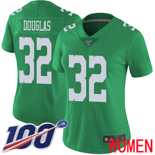 Women Philadelphia Eagles 32 Rasul Douglas Limited Green Rush Vapor Untouchable NFL Jersey 100th Season